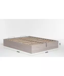 LETTO MATRIMONIALE CONTENITORE "BED BOX" OLMO NATURALE 160X190 CM